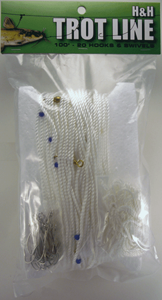 H&H TROTLINE 100' X 25 HOOKS