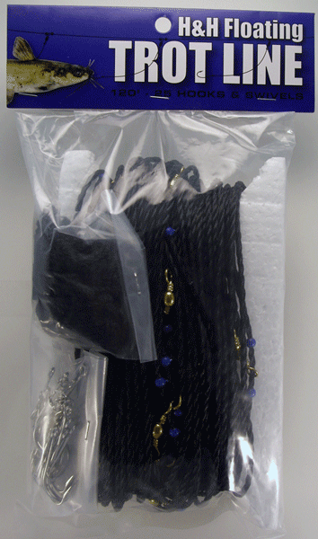 H&H FLOATING TROTLINE 120'X25 HOOKS
