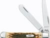 CASE STCKMAN 3BL 37/8" AMBER BONE