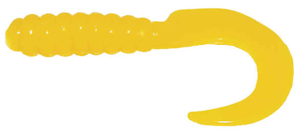BB 2" CURL TAIL GRUB YELLOW 100 PK
